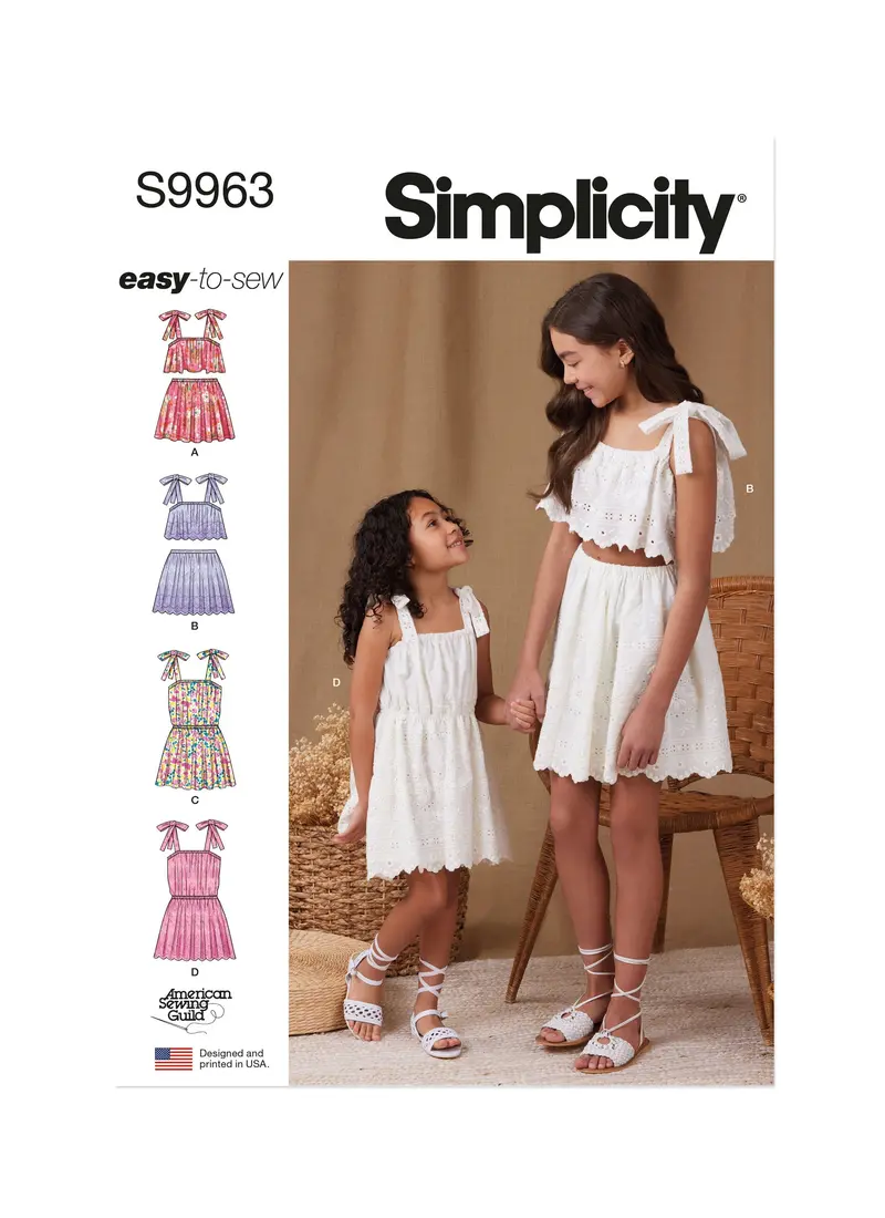 Simplicity Sewing Pattern 9963 Girls Tops, Skirts, And Dresses 2