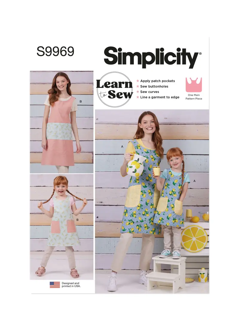Simplicity Sewing Pattern 9969 Children's And Women's Reversible Aprons 2