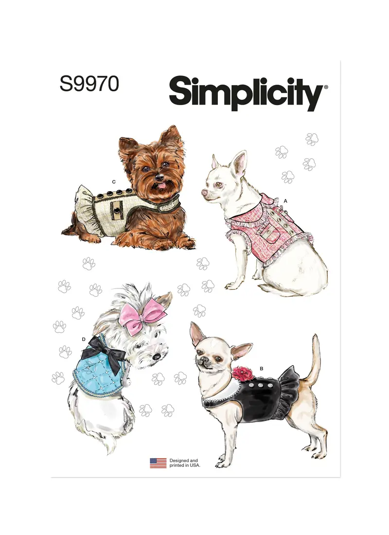 Simplicity Sewing Pattern 9970 Dog Coats 1