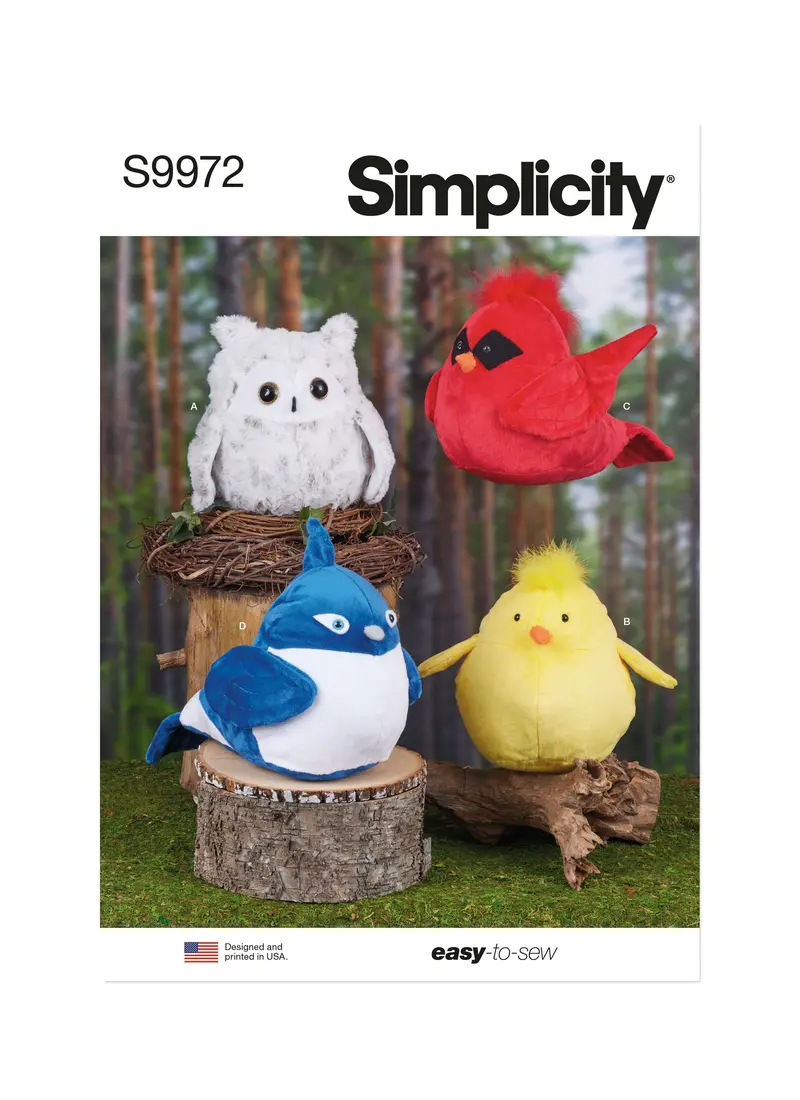 Simplicity Sewing Pattern 9972 Plush Birds 2
