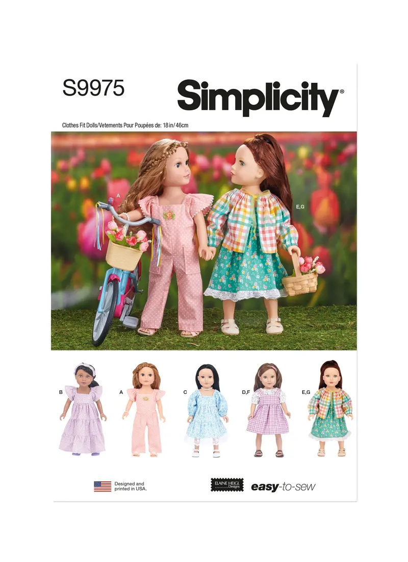 Simplicity Sewing Pattern 9975 18" Doll Clothes By Elaine Heigl Designs 2