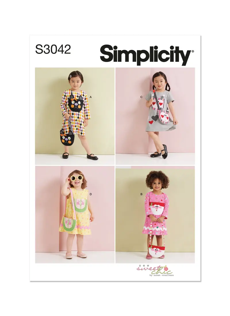 Simplicity Sewing Pattern S3042 Toddlers' Dress And Purse 2