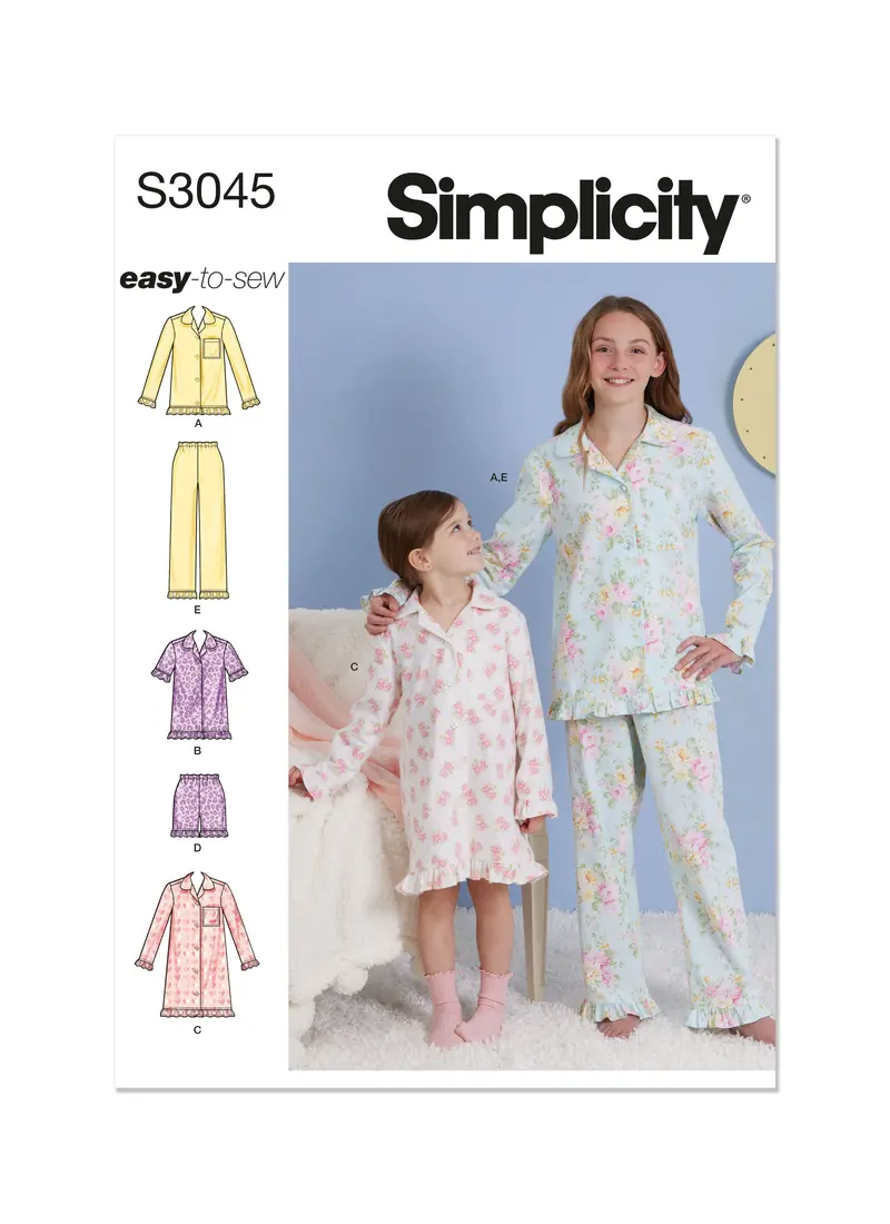 Simplicity Sewing Pattern S3045 Girls' Loungewear 2