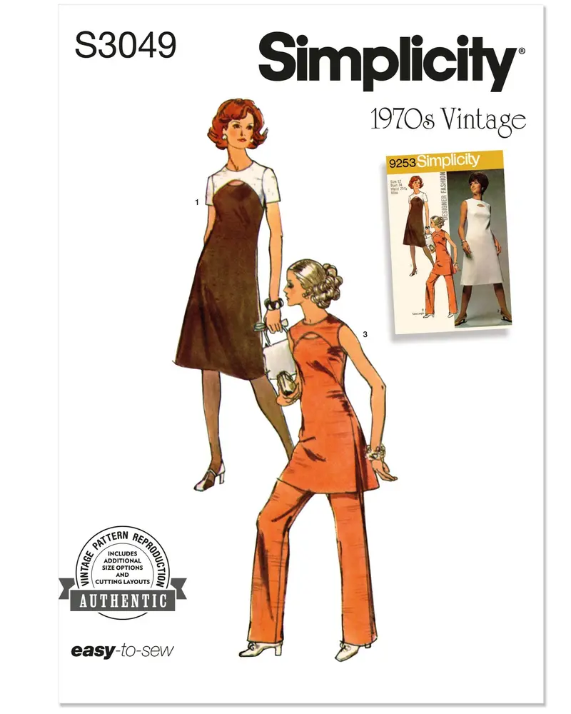 Simplicity Sewing Pattern S3049 Misses' Dress, Tunic And Trousers 1