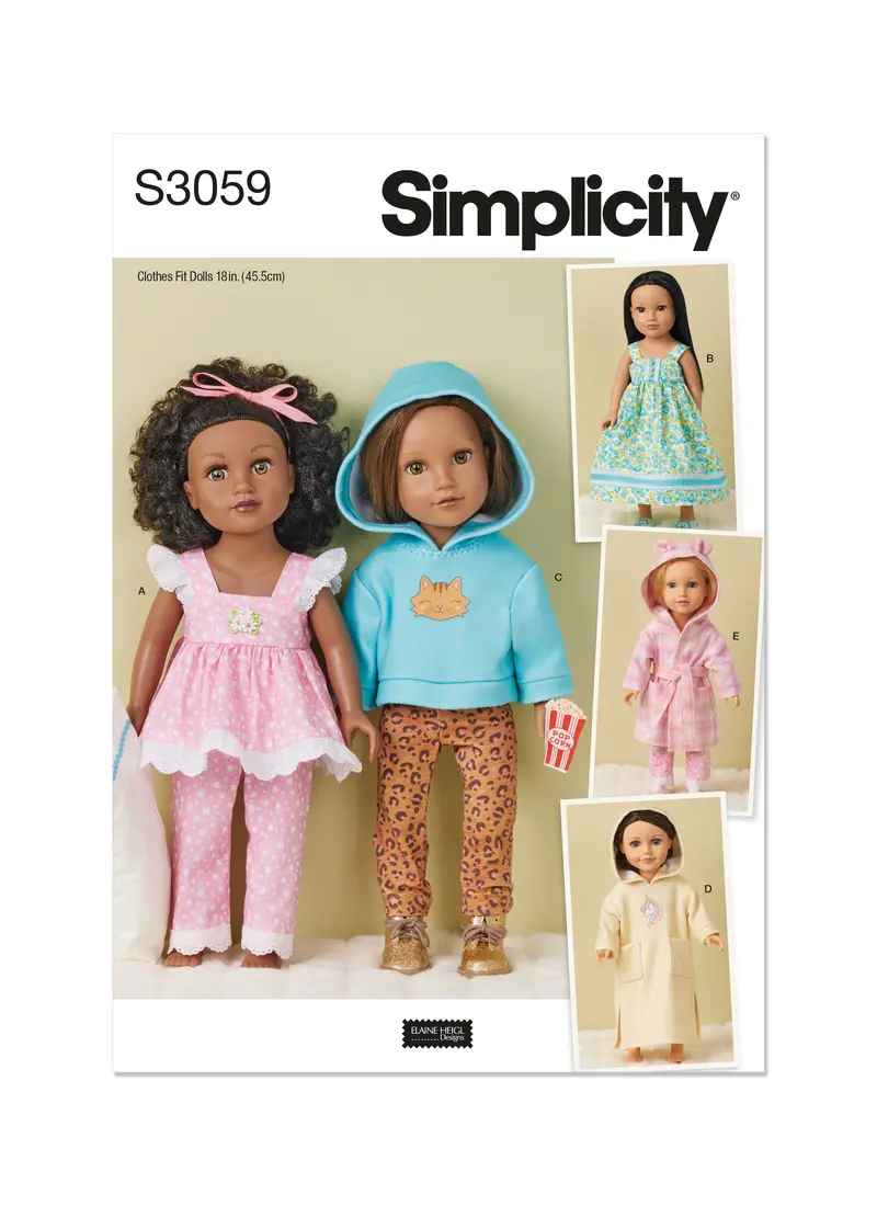 Simplicity Sewing Pattern S3059 18" Doll Clothes 2