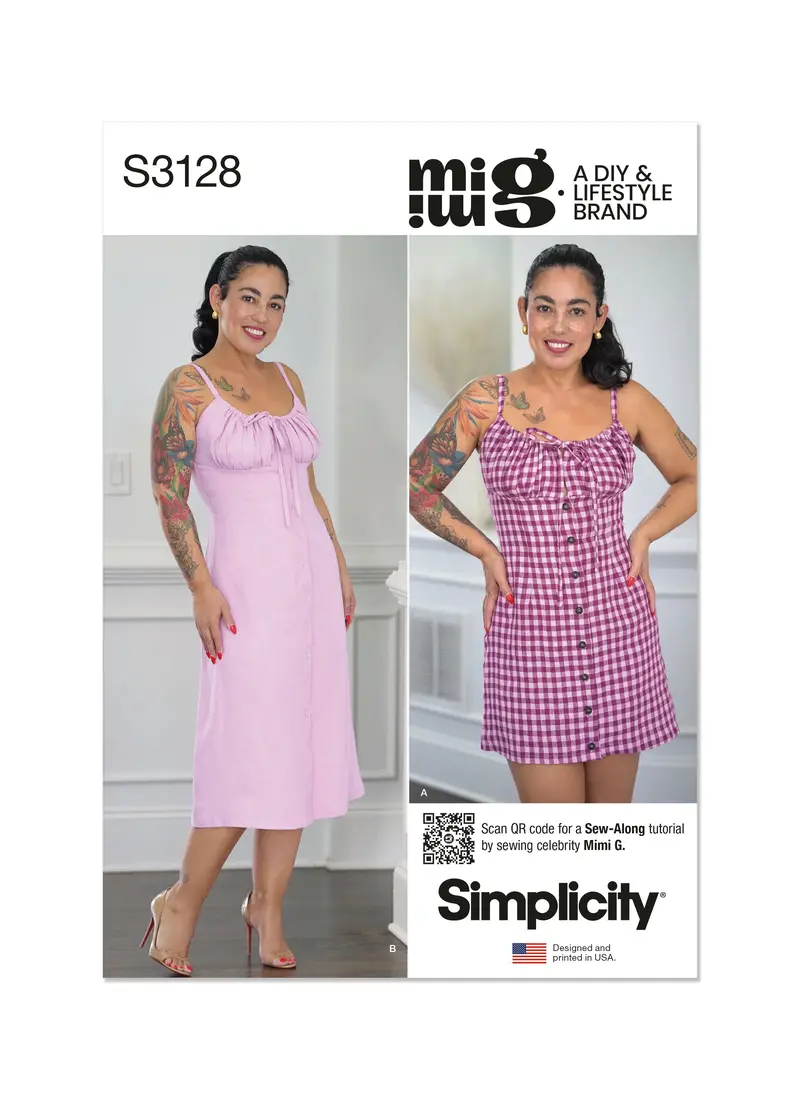 Simplicity Sewing Pattern S3128 Fitted Dress In Mini And Midi Length 2