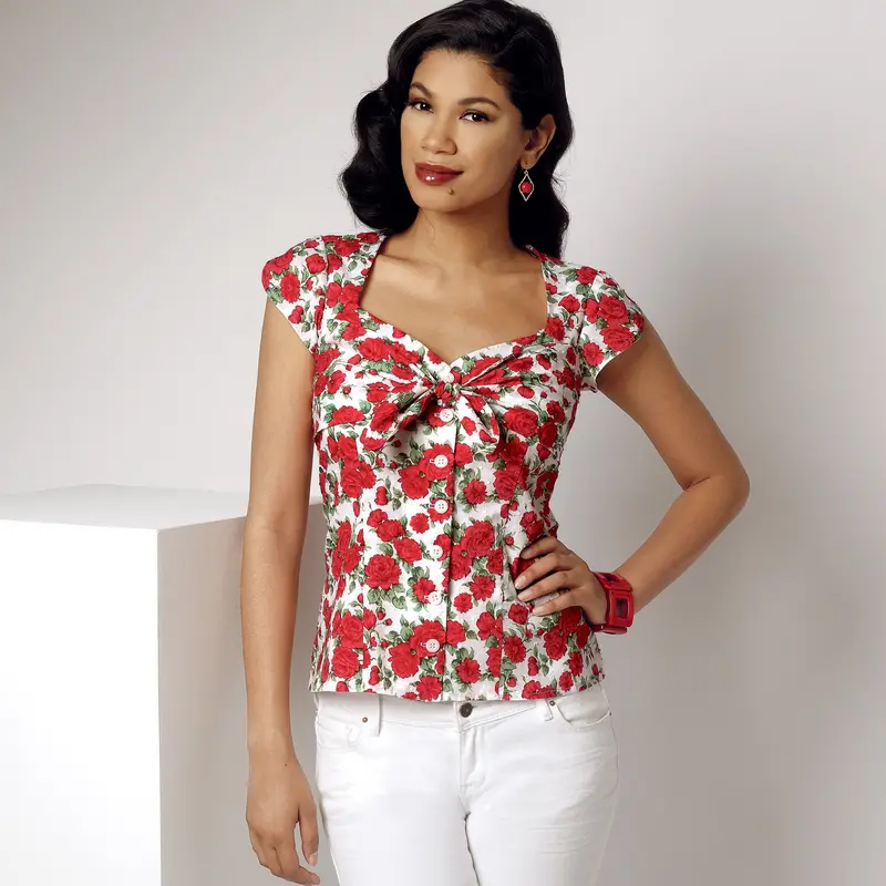 Simplicity Vintage Sewing Pattern 9287 Sweetheart-Neckline Blouses 1