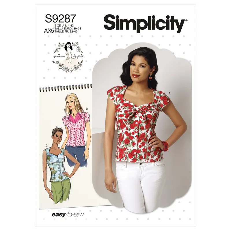 Simplicity Vintage Sewing Pattern 9287 Sweetheart-Neckline Blouses 2