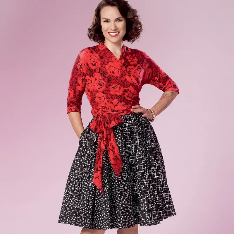 Simplicity Vintage Sewing Pattern 9288 Wrap Top And Flared Skirt 1