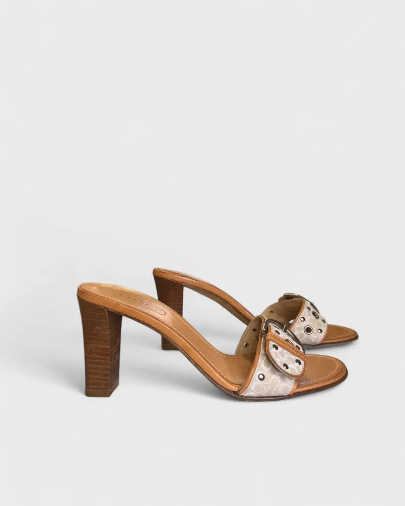Talons Boucle Beige Coach , 7.5 1