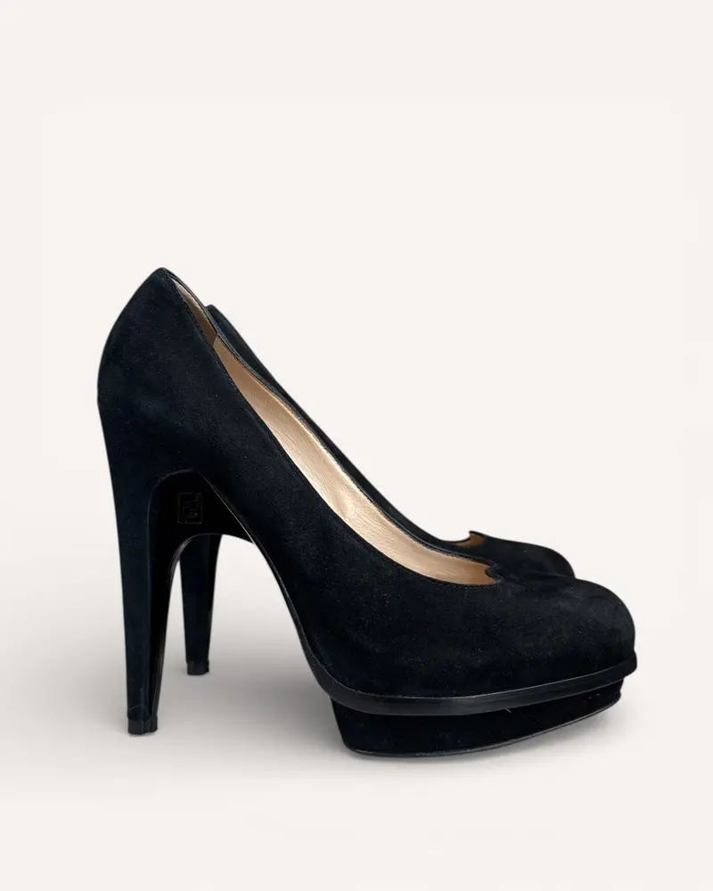 Talons Suède Noir Fendi , 40 1