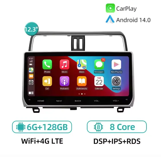 Toyota Land Cruiser Prado 150 2018-2022 Carplay,Android 14 3