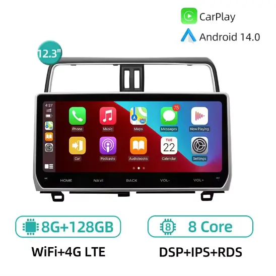 Toyota Land Cruiser Prado 150 2018-2022 Carplay,Android 14 4