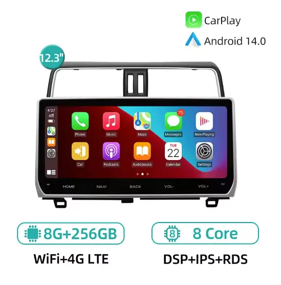 Toyota Land Cruiser Prado 150 2018-2022 Carplay,Android 14 5