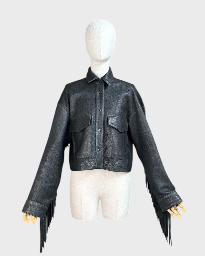 Veste En Cuir The Kooples, Taille S/M 1
