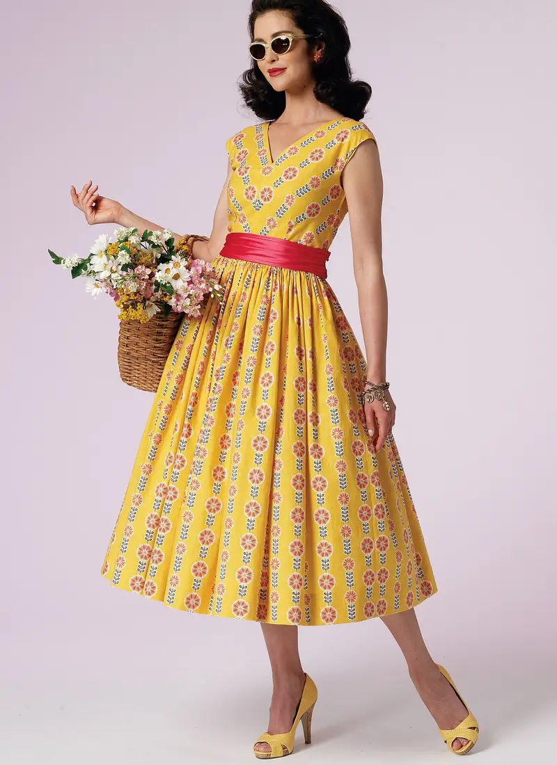 Vogue Pattern 8789 Vintage 1957 Dress And Cummerbund | Easy 1
