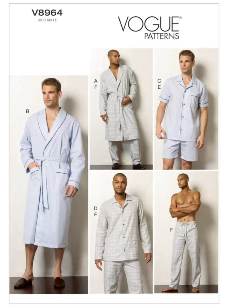 Vogue Pattern 8964 Men's Pyjamas And Robe 1