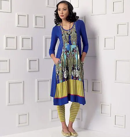 Vogue Pattern 9108 Top, Dress, Leggings 1