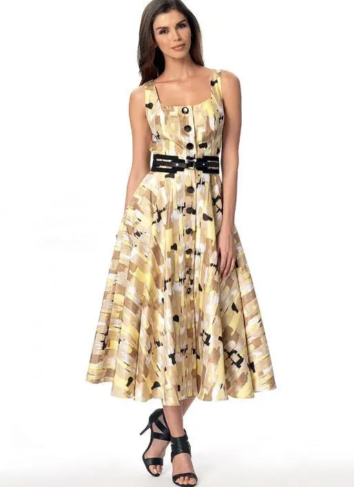 Vogue Pattern 9182 Button-Down, Flared-Skirt Dresses 1