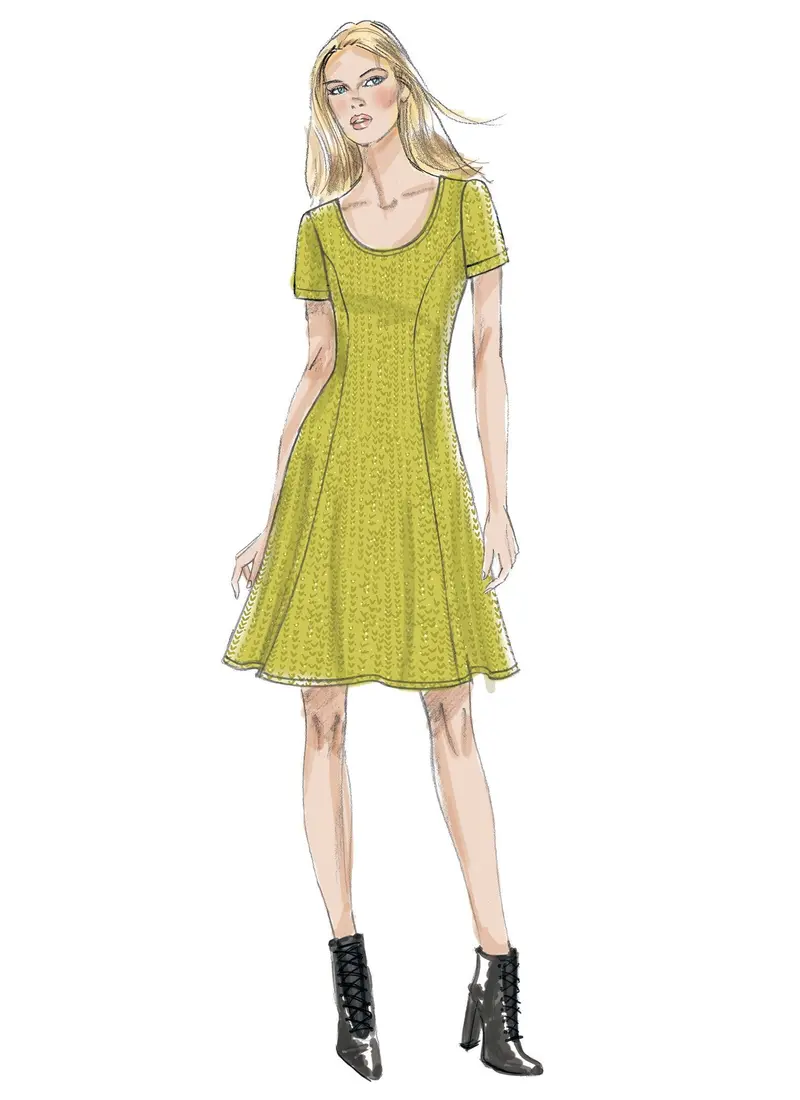 Vogue Pattern 9199 Knit Fit And Flare Dresses 2