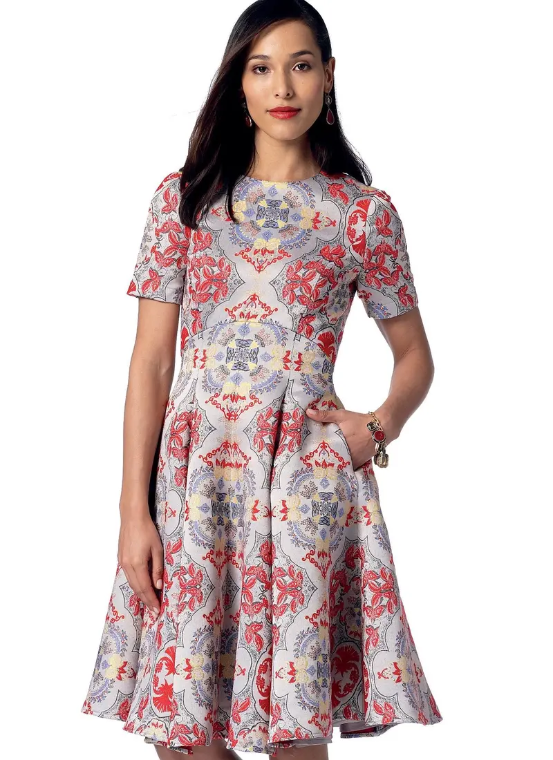 Vogue Pattern 9202 Dresses With Flared Or Straight Skirt Options 1