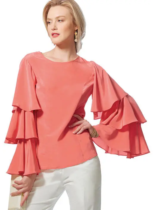 Vogue Pattern 9243 Misses' Princess Seam Tops With Flared Sleeve Variations 1