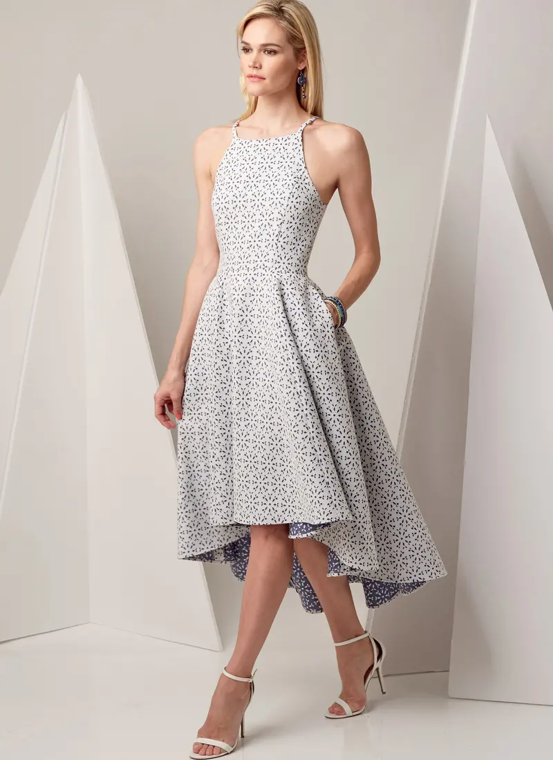 Vogue Pattern 9252 High-Low Dresses With Pockets 1