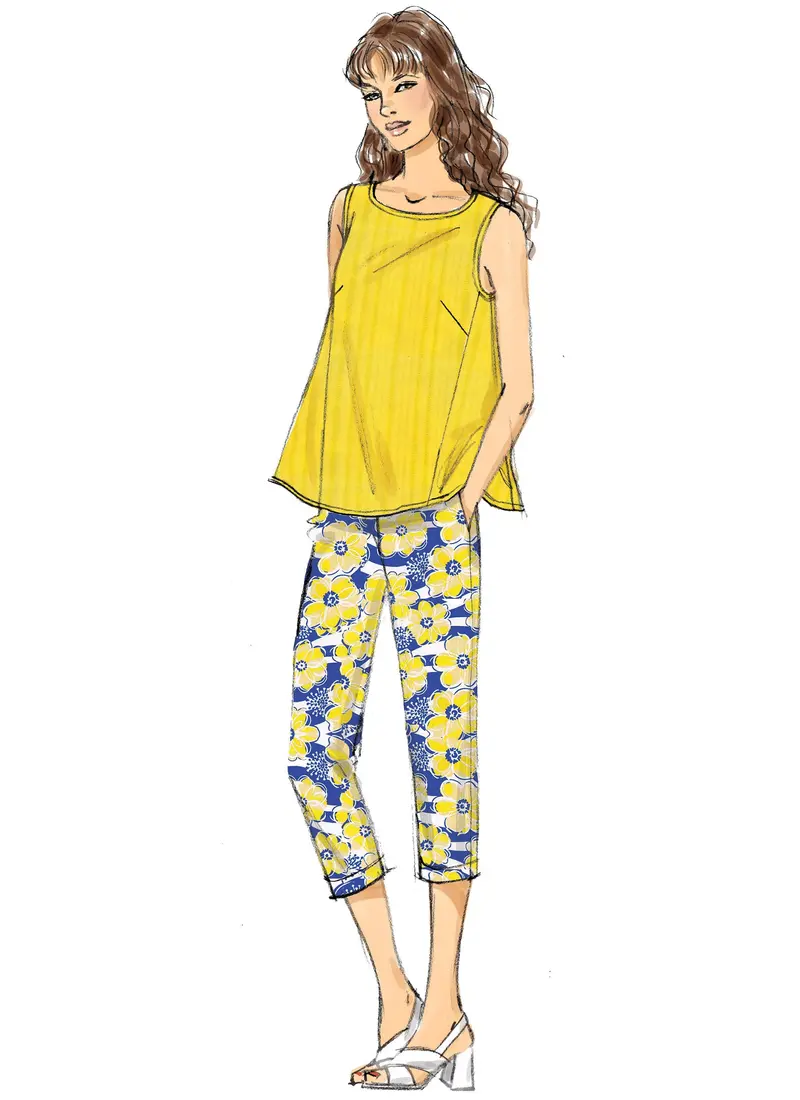 Vogue Pattern 9258 Misses' Sleeveless Tops With Pull-On Pants 2