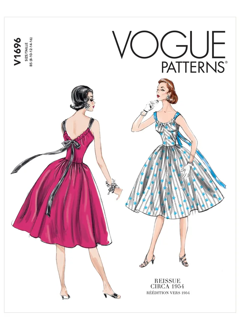 Vogue Sewing Pattern 1696 1950'S Dress 2