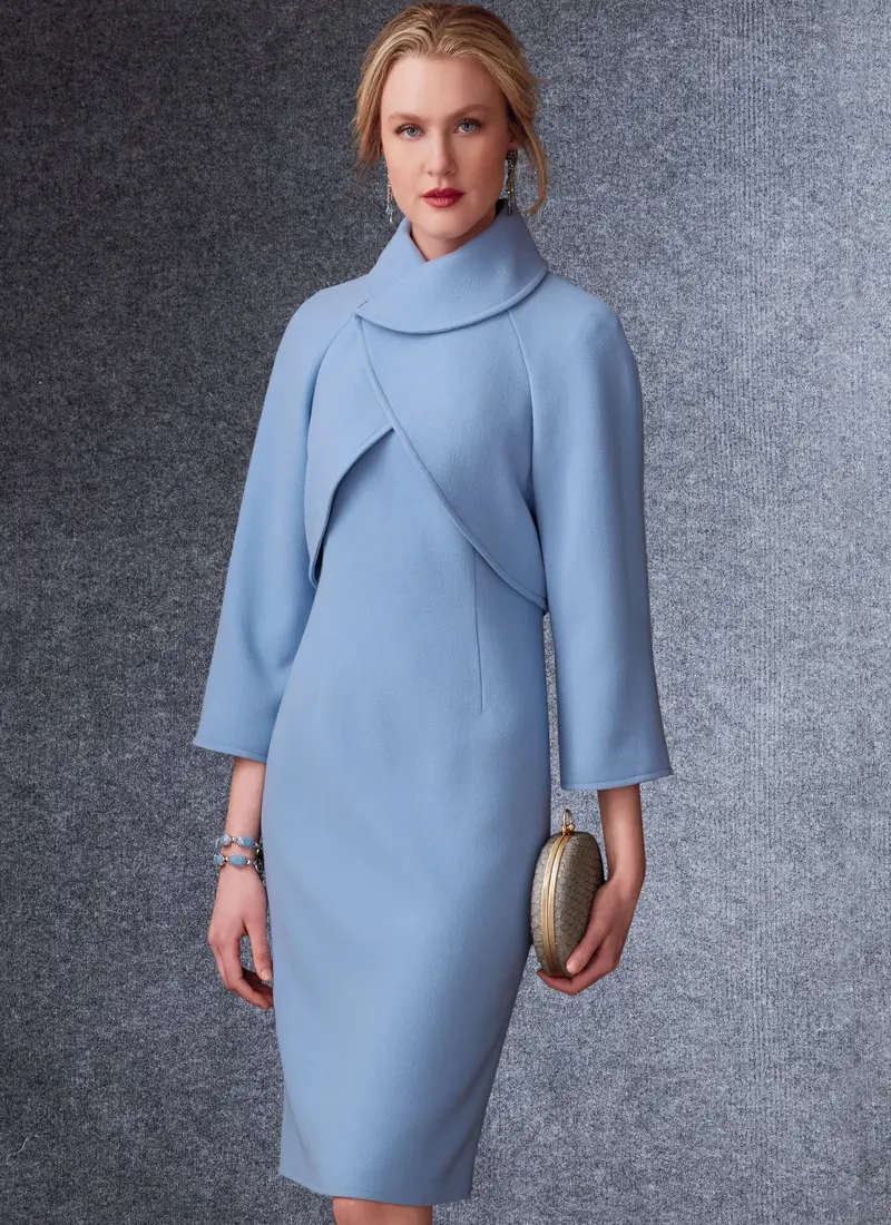 Vogue Sewing Pattern 1736 Lined Raglan-Sleeve Jacket And Funnel-Neck Dress 2