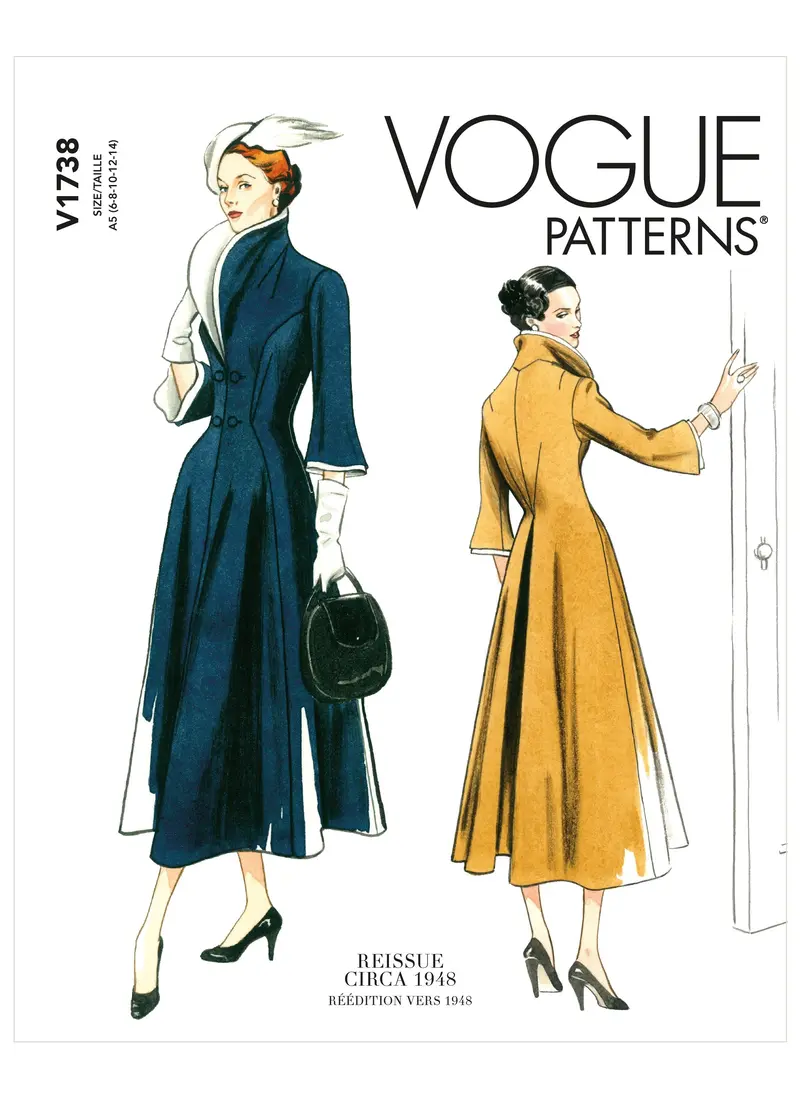 Vogue Sewing Pattern 1738 40'S Vintage Wide-Collar, Fit-And-Flare Dress 2