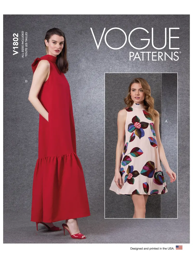 Vogue Sewing Pattern 1802 Misses' Dresses 2