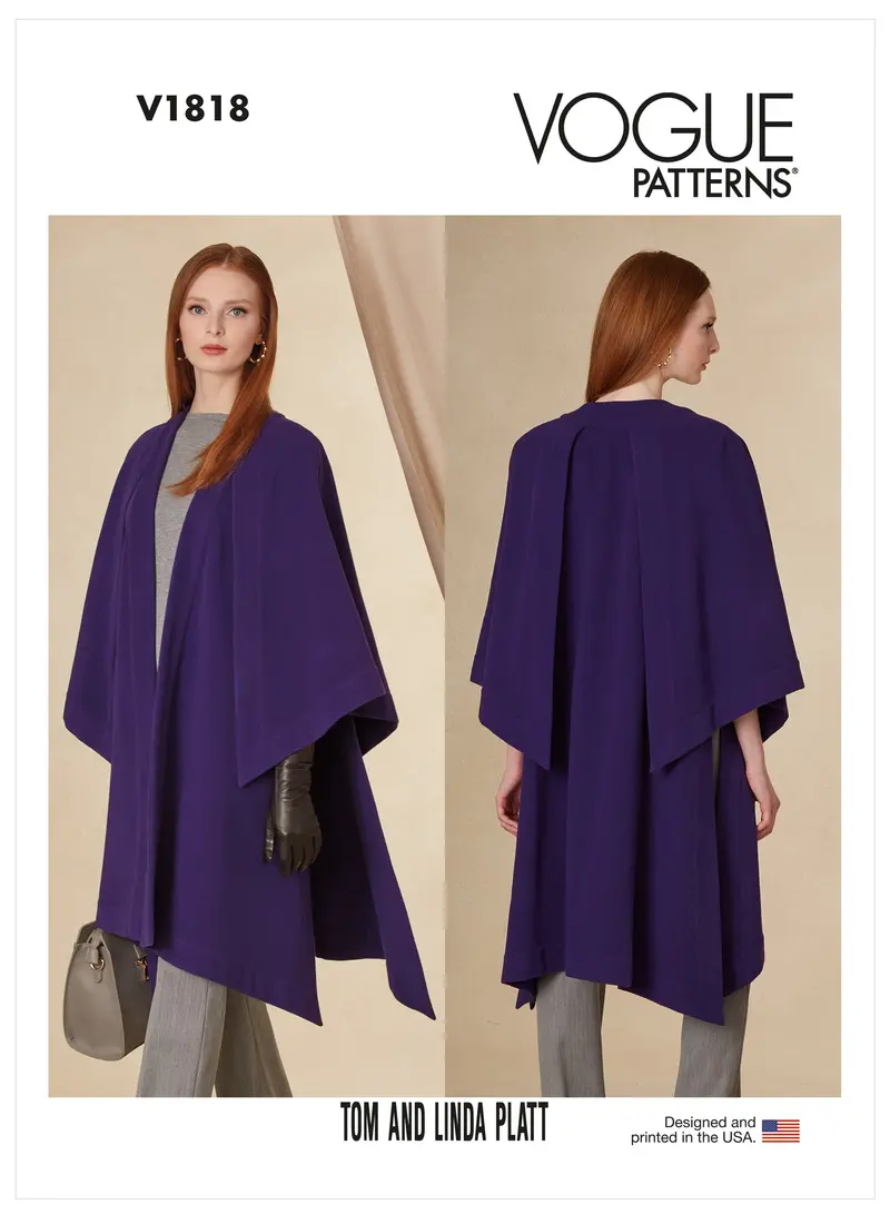 Vogue Sewing Pattern 1818 Misses' Cape 2
