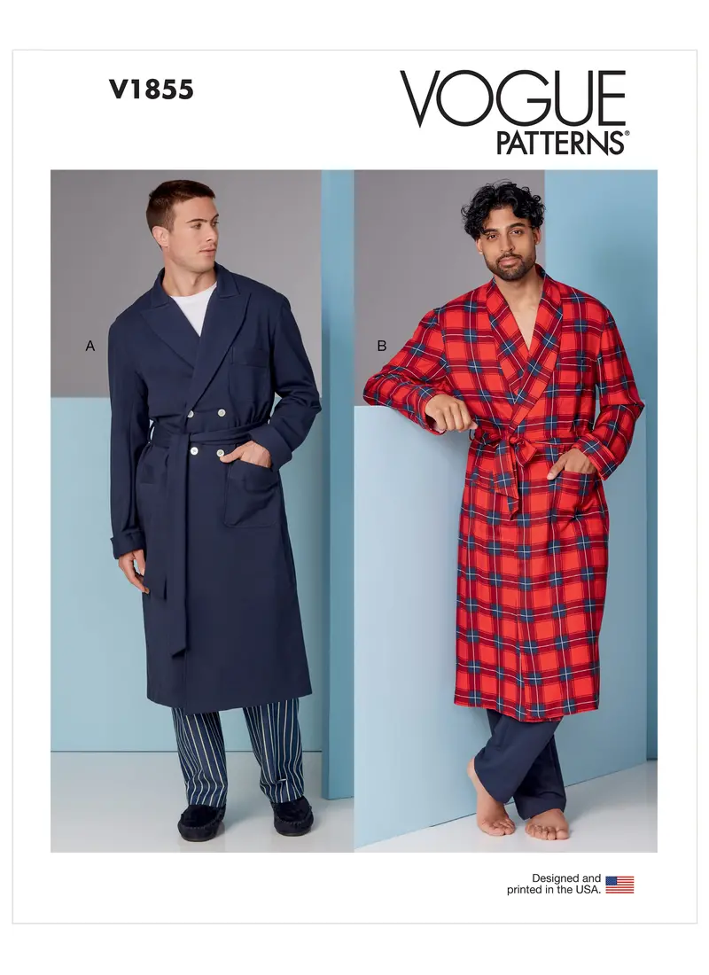 Vogue Sewing Pattern 1855 Mens Robe And Belt 2