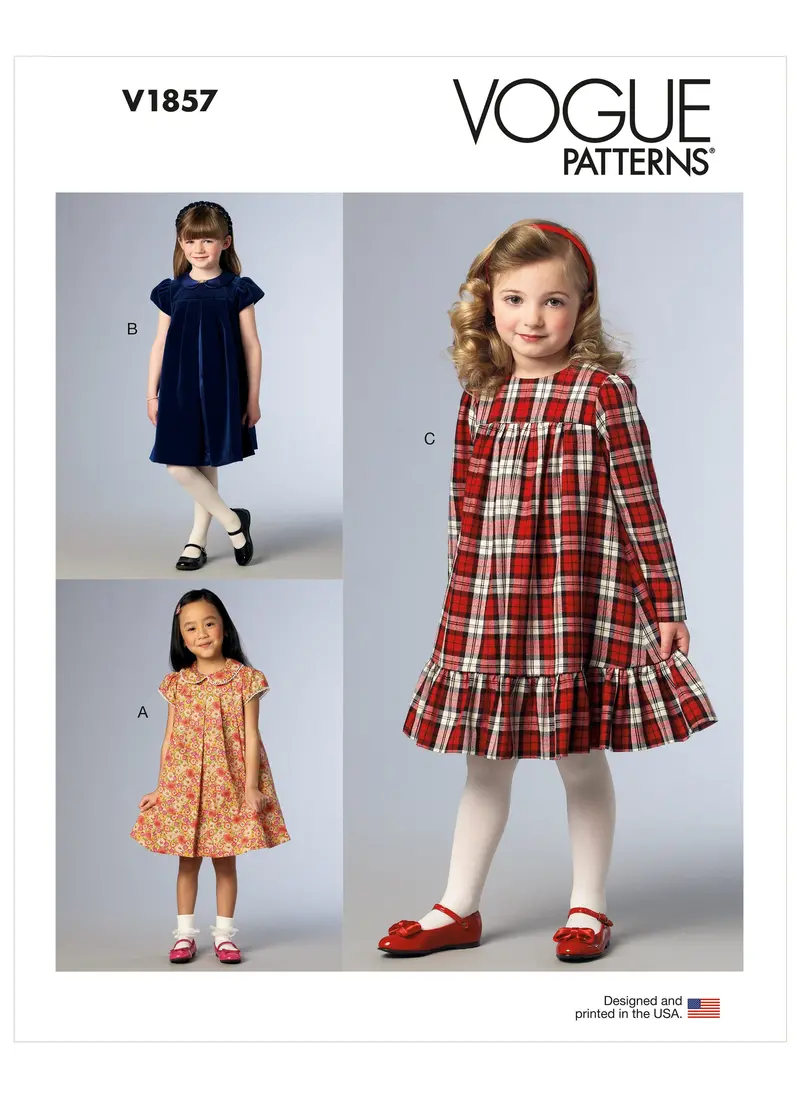 Vogue Sewing Pattern 1857 Girls Dress 2