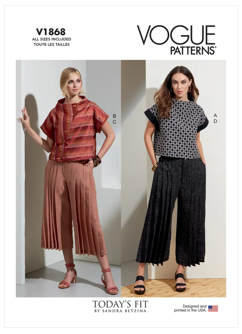 Vogue Sewing Pattern 1868 Misses' Top And Pants 2