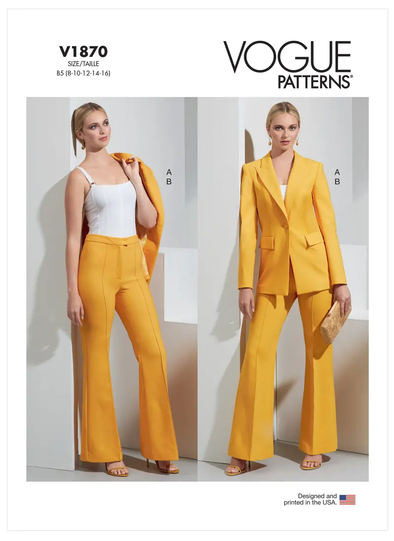 Vogue Sewing Pattern 1870 Misses' Jacket And Trousers 2