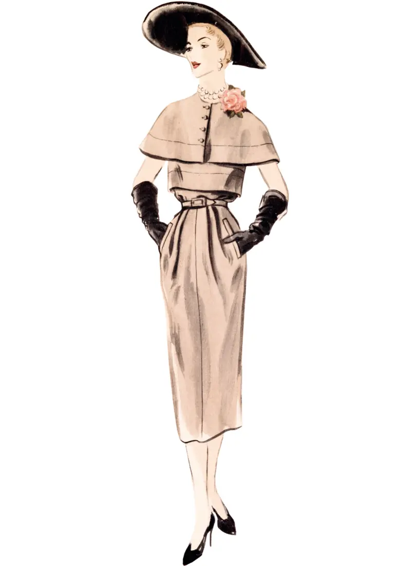 Vogue Sewing Pattern 1964 Misses' Dress And Capelet 1