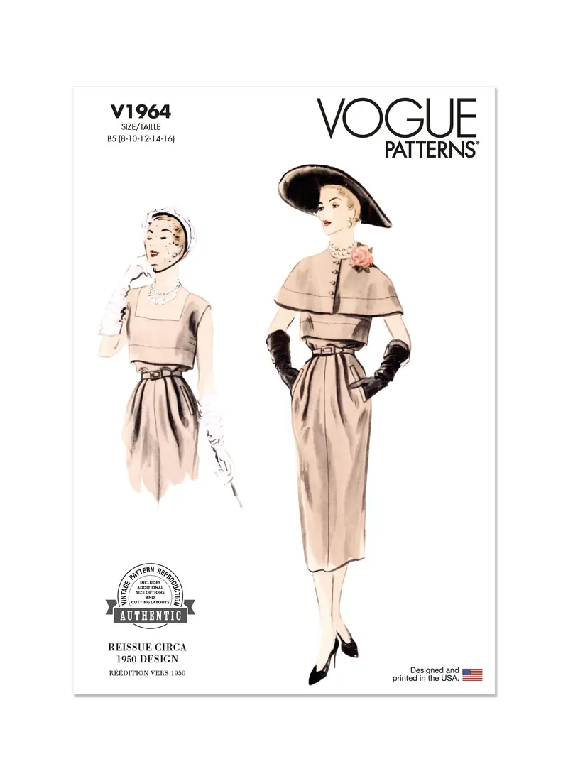 Vogue Sewing Pattern 1964 Misses' Dress And Capelet 2