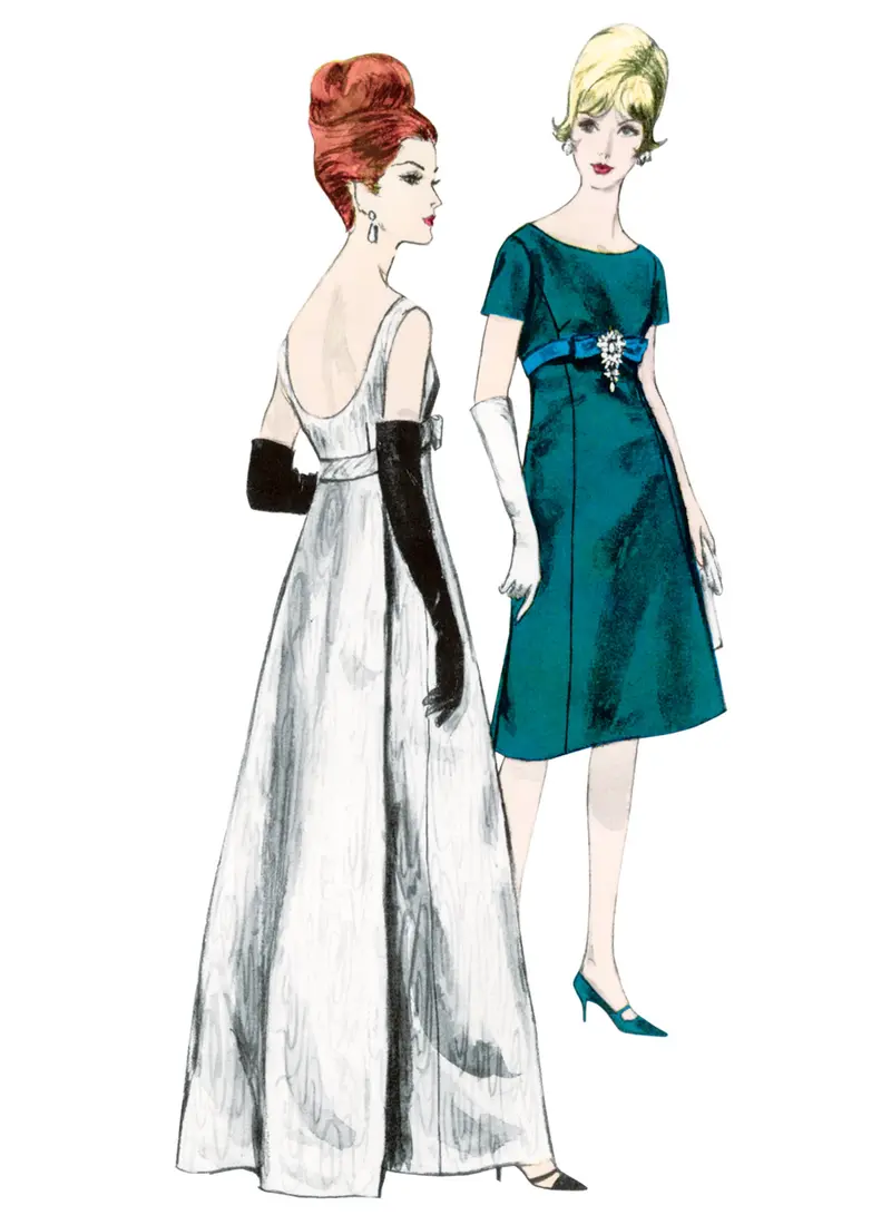 Vogue Sewing Pattern 1965 Misses' One Piece Evening Dress 1
