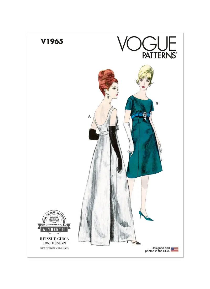 Vogue Sewing Pattern 1965 Misses' One Piece Evening Dress 2