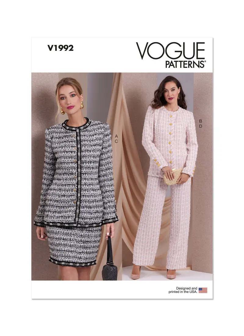 Vogue Sewing Pattern 1992 Misses' Jackets, Skirt And Pants 2