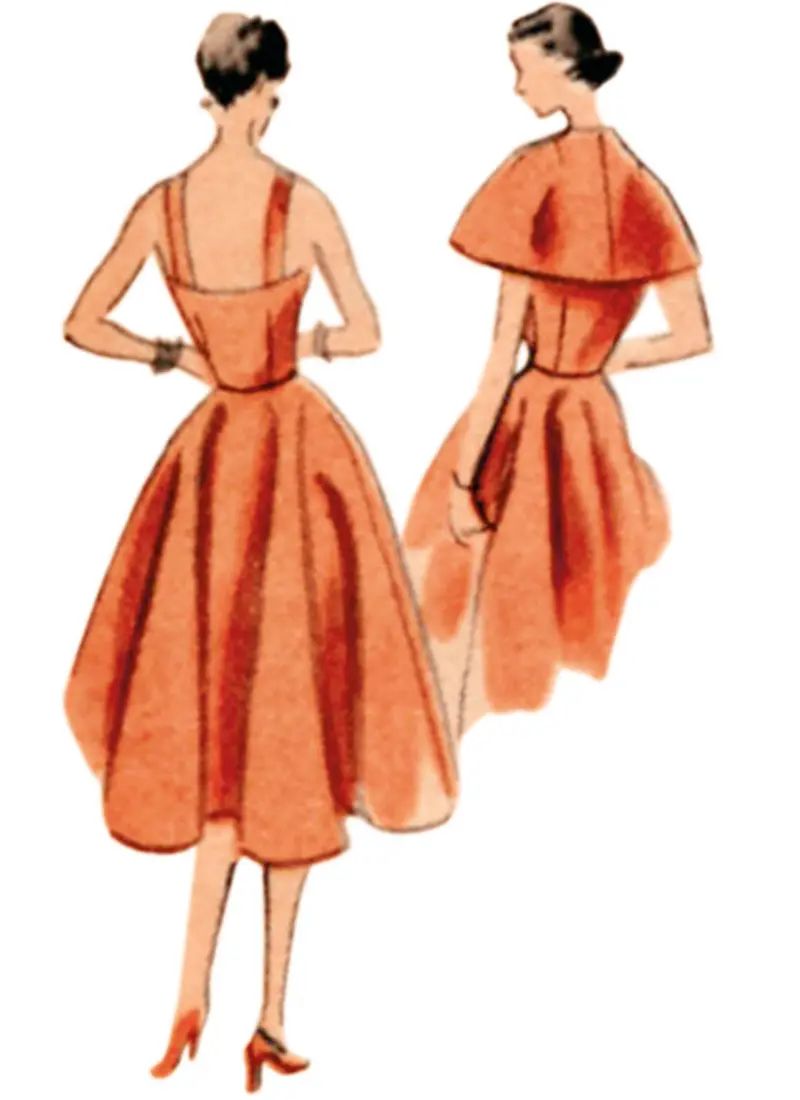 Vogue Sewing Pattern 2002 Vintage 1950'S Dress And Capelet 2