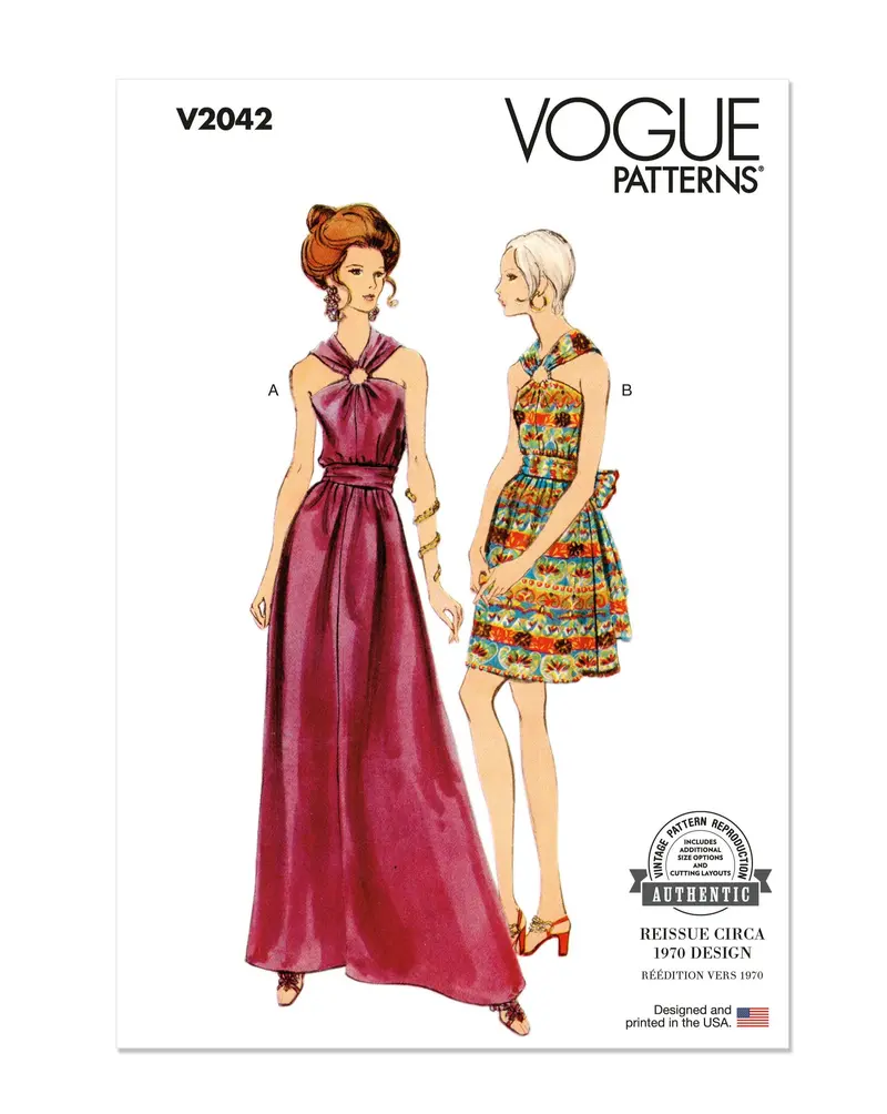 Vogue Sewing Pattern 2042 Dress In Two Lengths 1