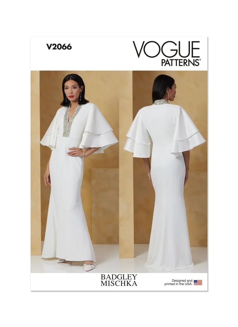 Vogue Sewing Pattern 2066 Misses' Dress By Badgley Mischka 2