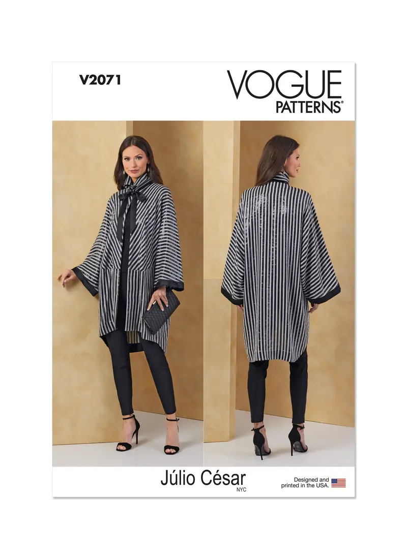 Vogue Sewing Pattern 2071 Misses' Jacket By Julio Cesar Nyc 2