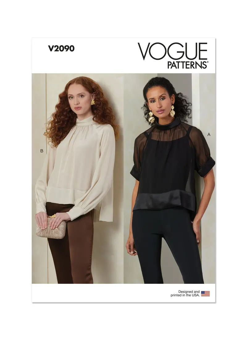 Vogue Sewing Pattern 2090 Rolled Collar Top 2