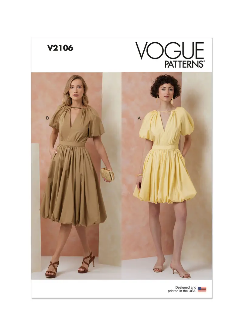 Vogue Sewing Pattern 2106 Fitted Dress With Bubble Hem 2