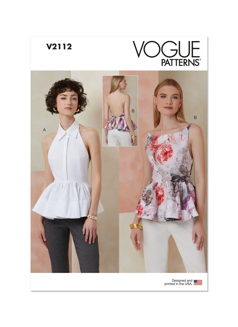Vogue Sewing Pattern 2112 Sleeveless Peplum Tops 2