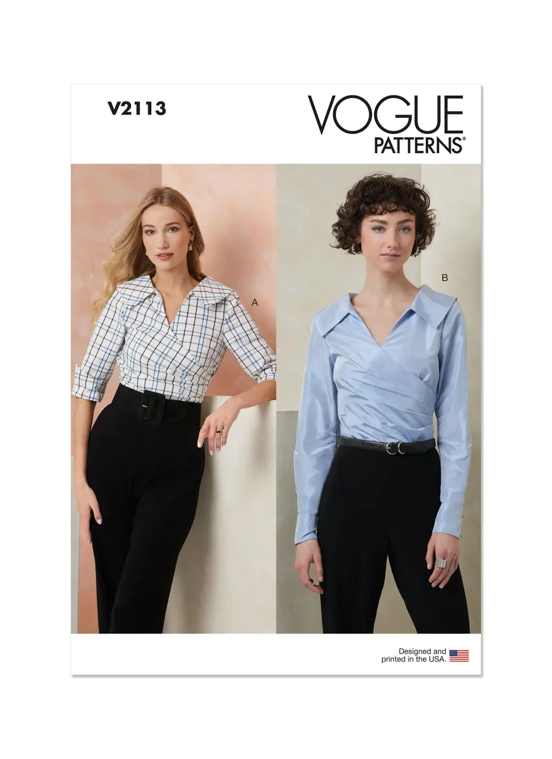 Vogue Sewing Pattern 2113 Fitted, V-Neck Tops 2
